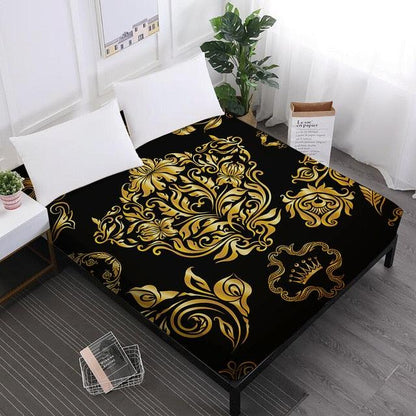 Star Print Bed Sheets Mandala Fitted Sheets King Queen Crown Print Sheet (5BM)