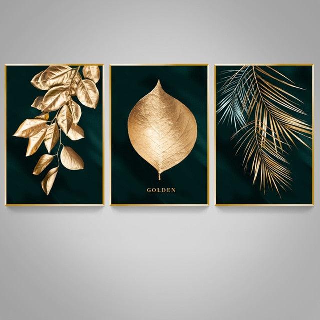 Nordic Modern Luxury Canvas Painting Leaf Plant Picture Home Decor Wall Art Minimalist Posters (AD1)(F62)