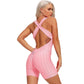 Sexy Backcross Women Bodysuit Sleeveless Textured Jumpsuit - Women One Piece Gym Sport Workout Fitness Rompers For Female Summer (2U24)(BAP)(TBL)