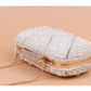 Gorgeous Full Beaded Women Clutch Bag - Flower Pearl Luxury Designer Handbag Diamond Wedding Purse Small Chain Evening Bag Sac A Main (WH1)(WH6)(1U43) - Deals DejaVu