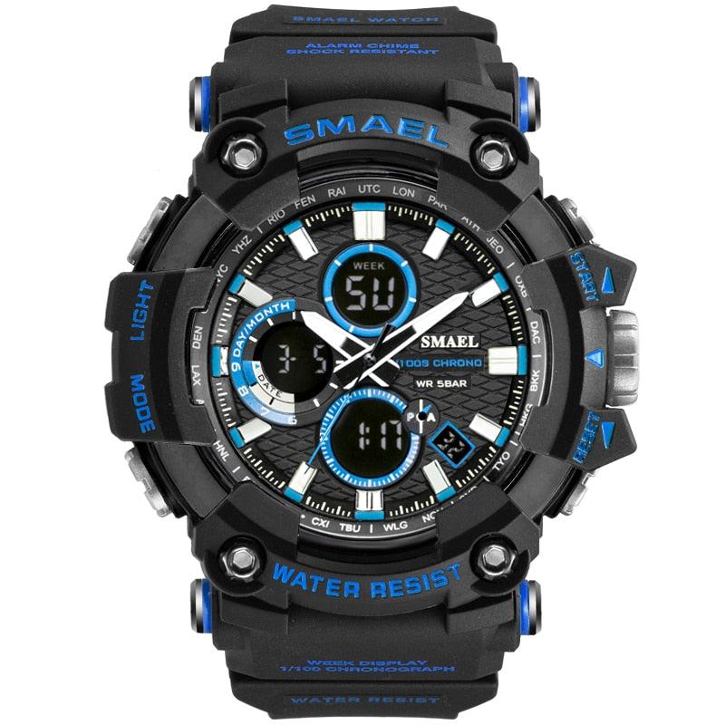 Sport Watch Dual Time Men Watches - 50m WaterproofMale Clock Military Watches - 1802D - Watches Gifts (MA9)(RW)(1U84)