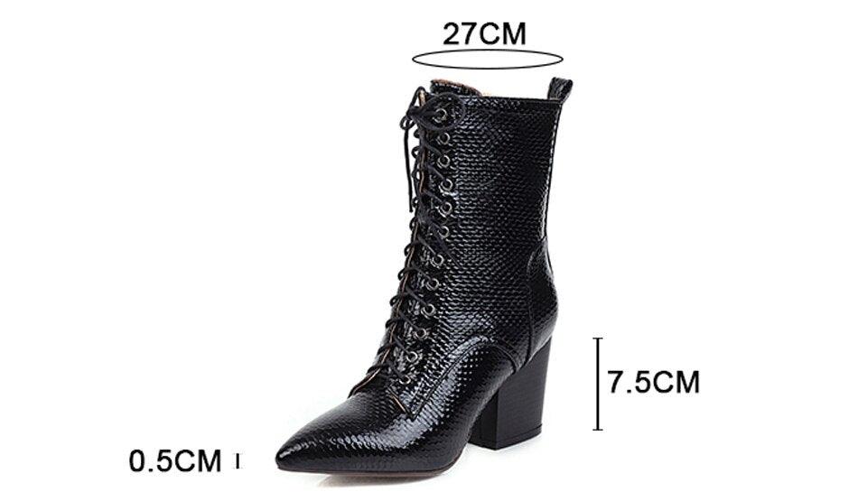 Pointed Toe Snake Boots Woman Ankle Strap Plush Inside Autumn Winter Shoes Female Fashion Zipper (BB2)(CD)(WO4)(BB5)(F38)(3U38) - Deals DejaVu