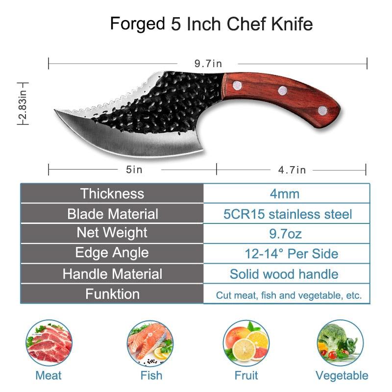 Forged Small Scimitar To Cut Meat Butcher - Boning Knife Hammered Household Outdoor Sliced Slaughter Small Kitchen Knife (AK5)(1U61)