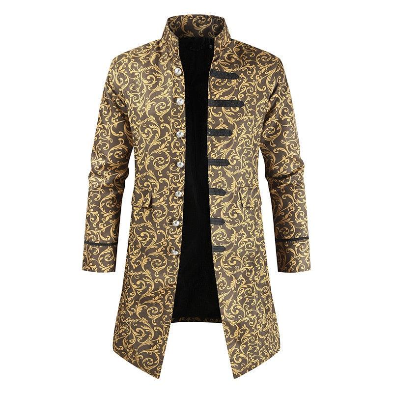 Trending Men Coat Jacquard Trench Coat - Men Vintage Medieval Gothic Mens Long Coat Halloween Cosplay Prince Trench Coats Men 5XL (D100)(TM4)(CC1) - Deals DejaVu