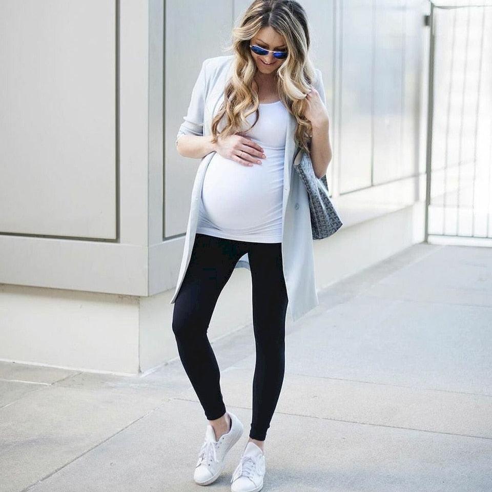 Nice High Waist pregnancy Leggings - Skinny Maternity clothes for pregnant women - Belly Support Knitted Leggings - Body Shaper Trousers (D6)(2Z7)(F6)(1U4)(7Z2) - Deals DejaVu