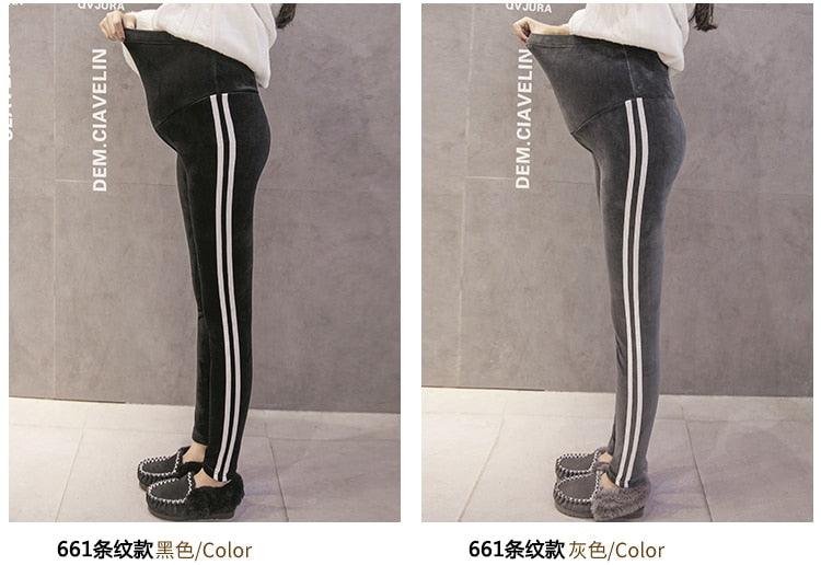 New Velvet Maternity Leggings Pants For Pregnant Women - Warm Winter Maternity Clothes -Thickening Pregnancy Trousers Clothing (2Z7)(7Z2)(1U4)