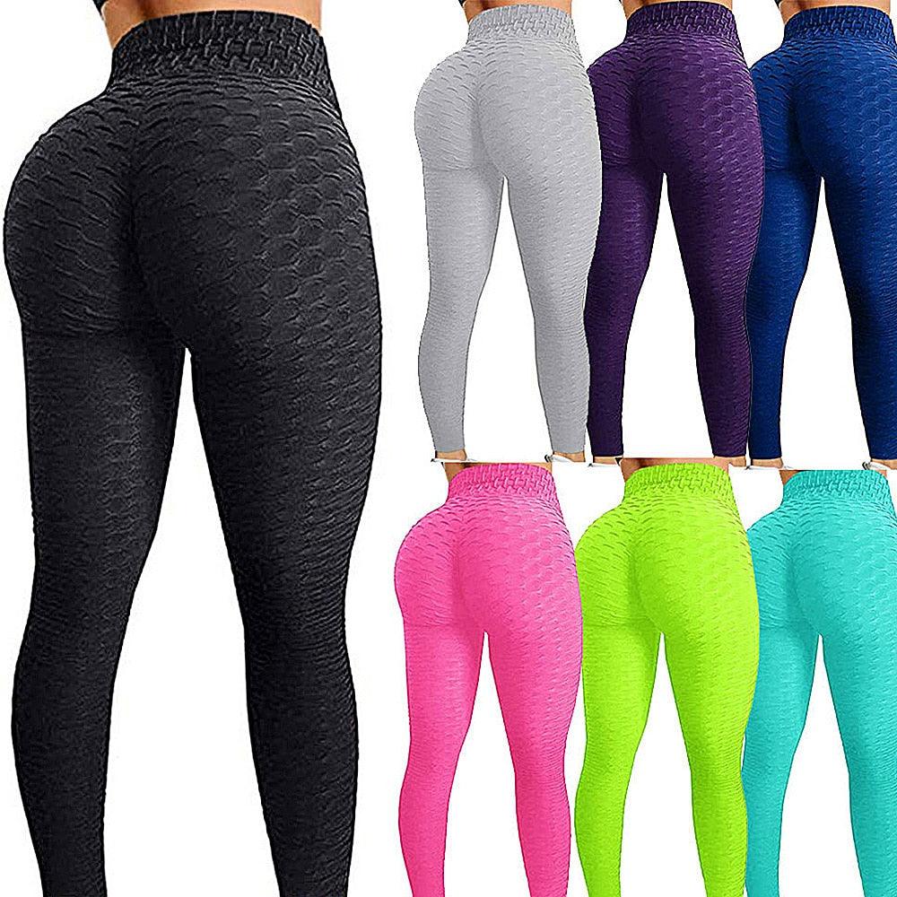 Cute Scrunch Back Fitness Leggings Hips Up Booty Workout Pants - Womens Gym Activewear For Fitness High Waist Long Pant Leggins Mujer (2U24)(BAP)(TBL)