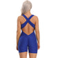 Gorgeous High Waist Women Bodysuit Sleeveless Back Cross Sports Slimming Jumpsuit - Fitness Gym Tracksuits For Female Push Up Leggings (2U24)(BAP)(TBL)