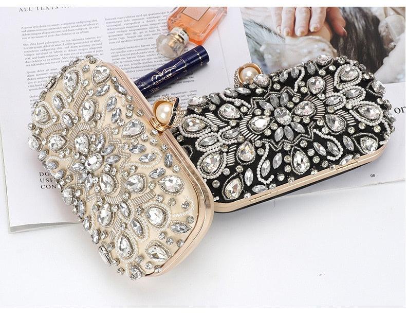 Hot Vintage Wedding Clutch Women Evening Bag - Party Purse And Handbag Rhinestone Pearl Beaded Luxury Bag Women Shoulder Bag (WH1)(WH6)(1U43) - Deals DejaVu