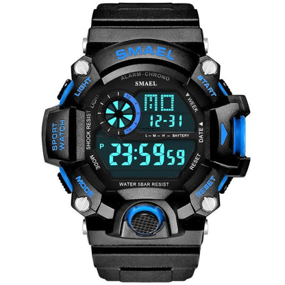 Trending Men Watch 50m Waterproof - Luxury LED Luminous Watches - Camouflage Watch Band 1385C Digital Wristwatches Military (MA9)(RW)(1U84)