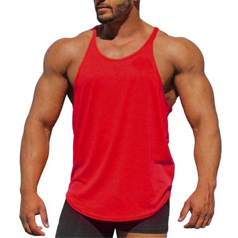 Muscle Alive Blank Bodybuilding Stringer Tank Tops Men Cotton