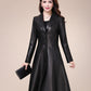 Spring autumn long black soft faux leather coat - Women long sleeve buttons slim fit Elegant leather jacket women (TB8B)(TB8A)(TP3)(1U23) - Deals DejaVu