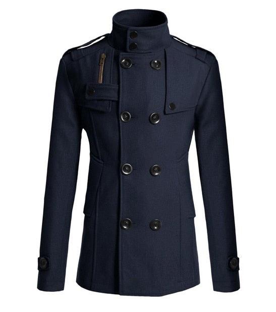 Latest Autumn British Style Long Coat - Men Double Breasted Windproof Warm Slim Trench Casual Plus Size Overcoat Jackets (D100)(TM4)(CC1) - Deals DejaVu