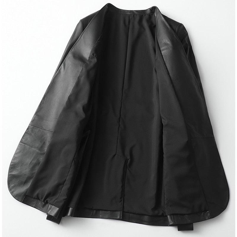 Autumn Black Women Soft Light Faux Leather Jackets - Deep V-Neck Belt Plus Size Elegant Luxury Korean Fashion (TB8B)(TB8A)(TP3)(1U23) - Deals DejaVu