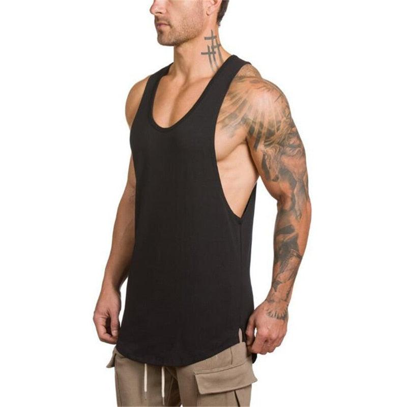 Trending Brand Gym Stringer Clothing Bodybuilding Tank Top - Men Fitness Singlet Sleeveless Shirt Solid Cotton Muscle (TM7)(1U101)(1U100)