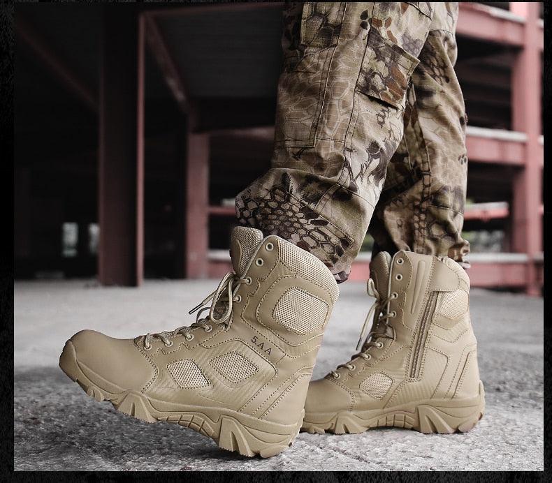 Desert Tactical Mens Boots Wear-resisting Army Boots Men Waterproof Outdoor Hiking Men Combat Ankle Boots (MSB1)(MSF6)(MSB4) - Deals DejaVu