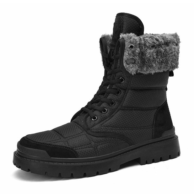 Men Winter Snow Boots Super Warm Men Hiking Boots High Quality Waterproof Leather High Top Big Size Boots Outdoor Sneakers (MSB1)(MSF6)(MSB4) - Deals DejaVu