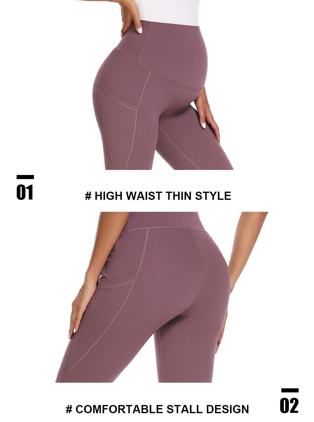 Trending Pregnancy Maternity Yoga Pants for Women - with Pockets High Waisted Workout Pants for Women Leggings (D6)(2Z7)(F6)(1U4)(7Z2) - Deals DejaVu