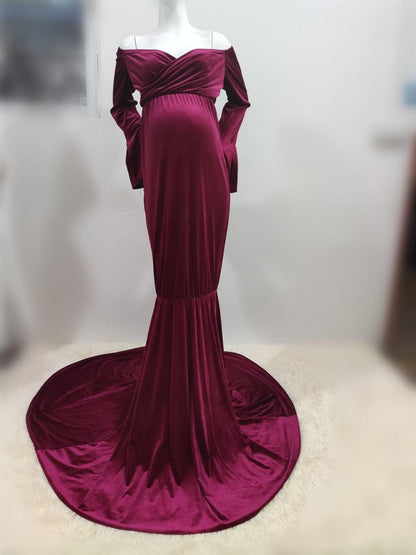 Trending Shoulderless Maternity Dresses For Photo Shoot -Sexy Long Pregnancy Dress - Maxi Gown Photography(1U5)(Z6)(Z8)(1Z1)(2Z1)(3Z1)(4Z1)(7Z1)