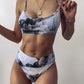 New Print Sport Bandeau Push up Bikinis - Sexy Marble Women Swimsuit High Waist Swimwear Women bathing suit Beach wear (TB8D)(1U26)(F26) - Deals DejaVu