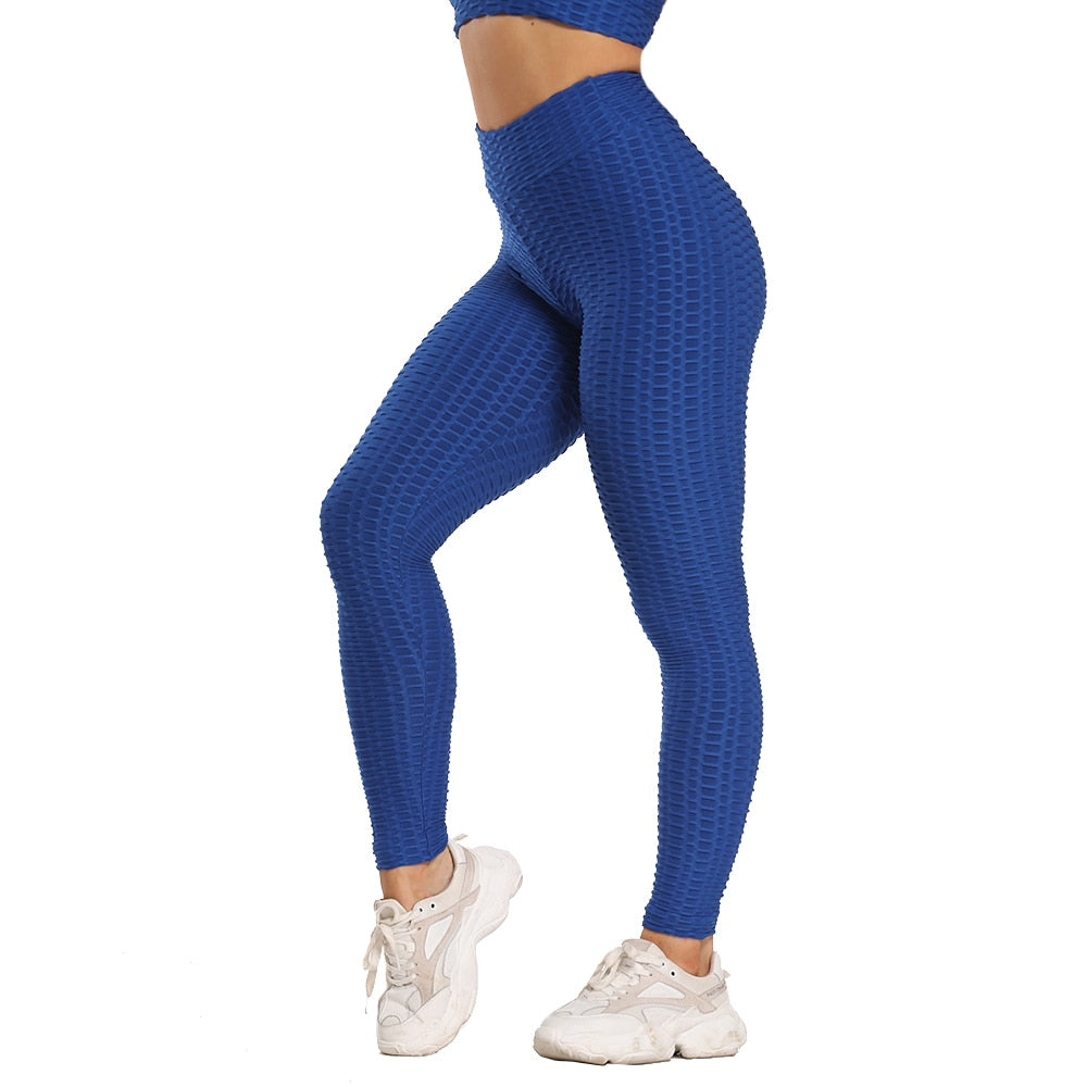 Cute Scrunch Back Fitness Leggings Hips Up Booty Workout Pants - Womens Gym Activewear For Fitness High Waist Long Pant Leggins Mujer (2U24)(BAP)(TBL)