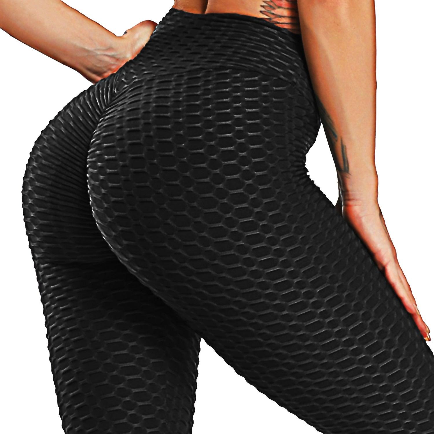 Cute Scrunch Back Fitness Leggings Hips Up Booty Workout Pants - Womens Gym Activewear For Fitness High Waist Long Pant Leggins Mujer (2U24)(BAP)(TBL)
