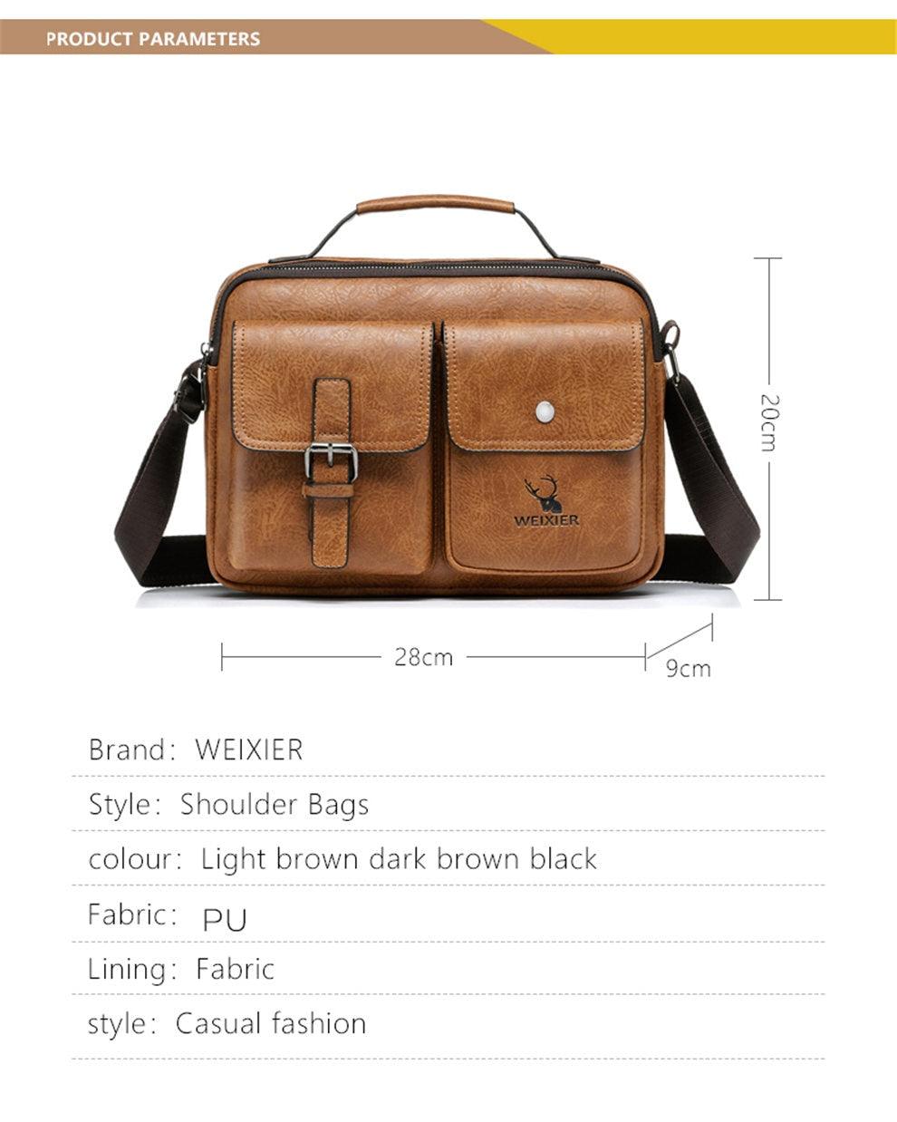 Great Men's Briefcase - Casual bag Men Small Messenger Bag - Vintage Shoulder Bags Male Flap Bags Capacity Men Handbag for male (3MA1)(LT4)(1U78) - Deals DejaVu