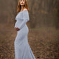 Ruffles Maternity Dresses For Photo Shoot - Long Pregnancy Dress - Photography Props Off Shoulder Maxi (1U5)(Z6)(Z8)(1Z1)(2Z1)(3Z1)(4Z1)(7Z1)