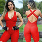 Sexy Backcross Women Bodysuit Sleeveless Textured Jumpsuit - Women One Piece Gym Sport Workout Fitness Rompers For Female Summer (2U24)(BAP)(TBL)