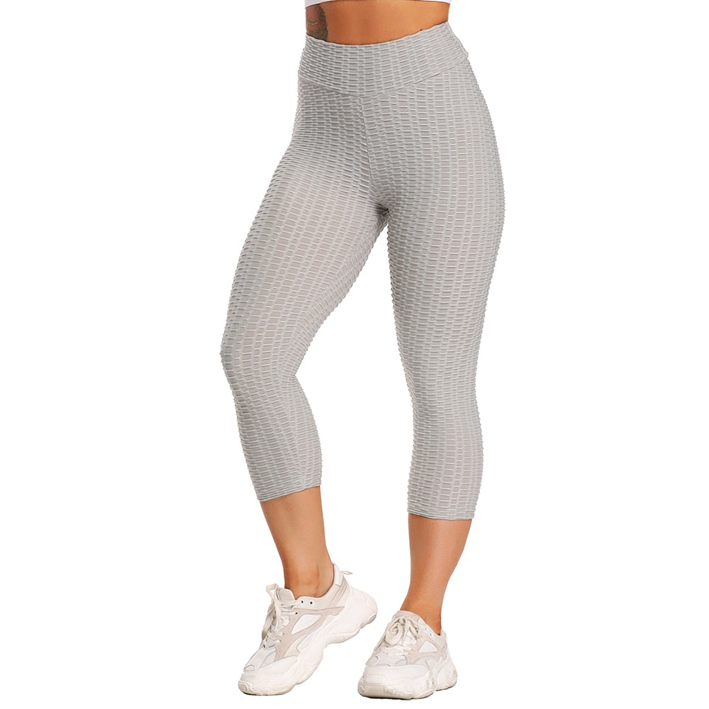 Cute Scrunch Back Fitness Leggings Hips Up Booty Workout Pants - Womens Gym Activewear For Fitness High Waist Long Pant Leggins Mujer (2U24)(BAP)(TBL)