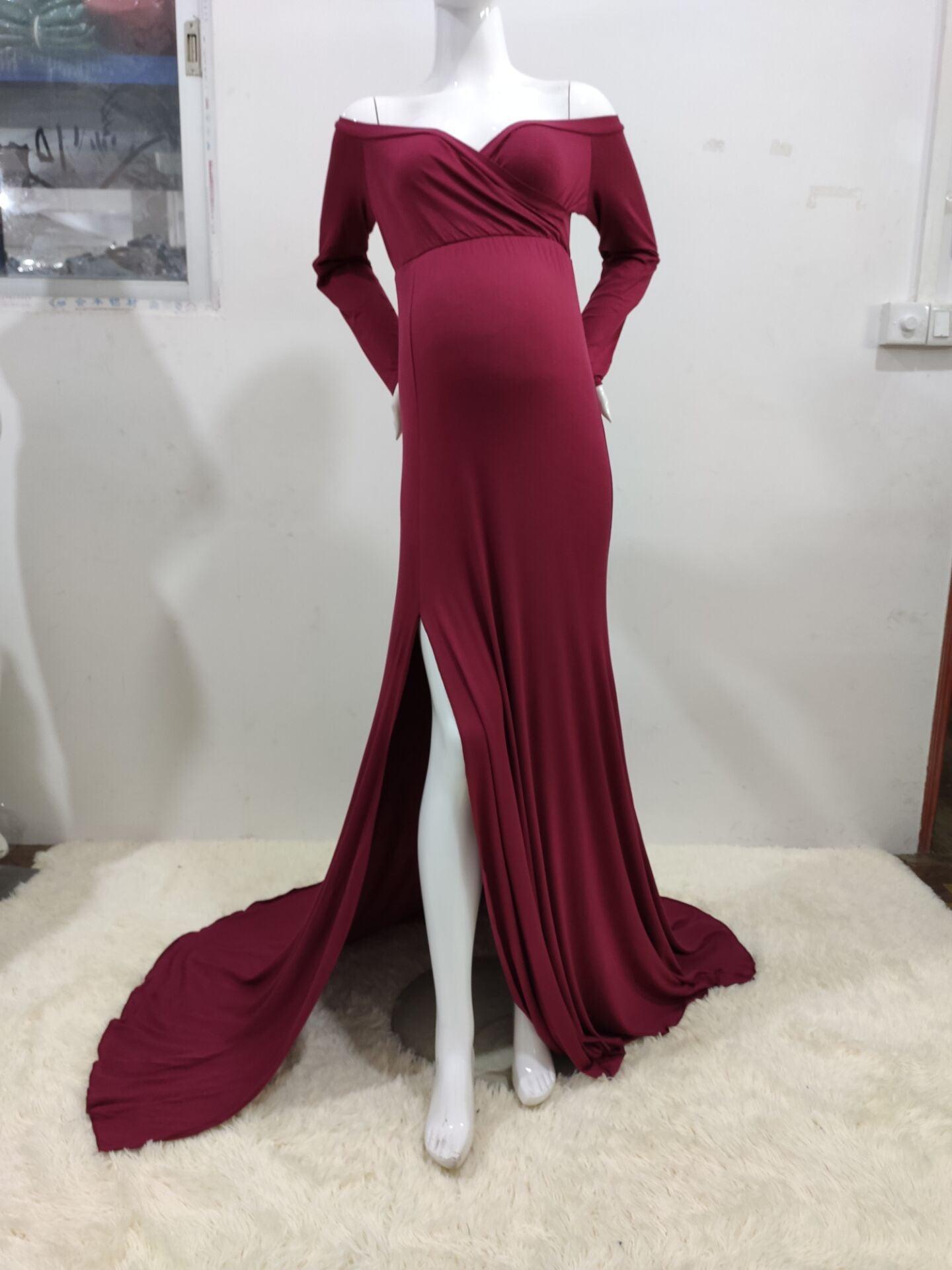 Maternity White Photo Dress - Pregnant Women Mermaid Sexy Gown Pregnancy Dress (1U5)(Z6)(Z8)(1Z1)(2Z1)(3Z1)(4Z1)(7Z1)