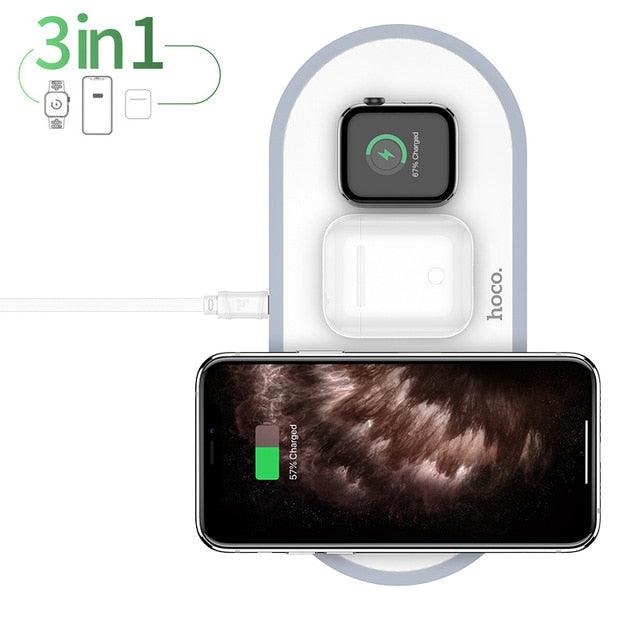 3 in1 Wireless Charger for iPhone 11 Pro X XS Max XR for Apple Watch 5 4 3 2 AirPods Pro Fast Charger Stand (D50)(RS7)(RS8)