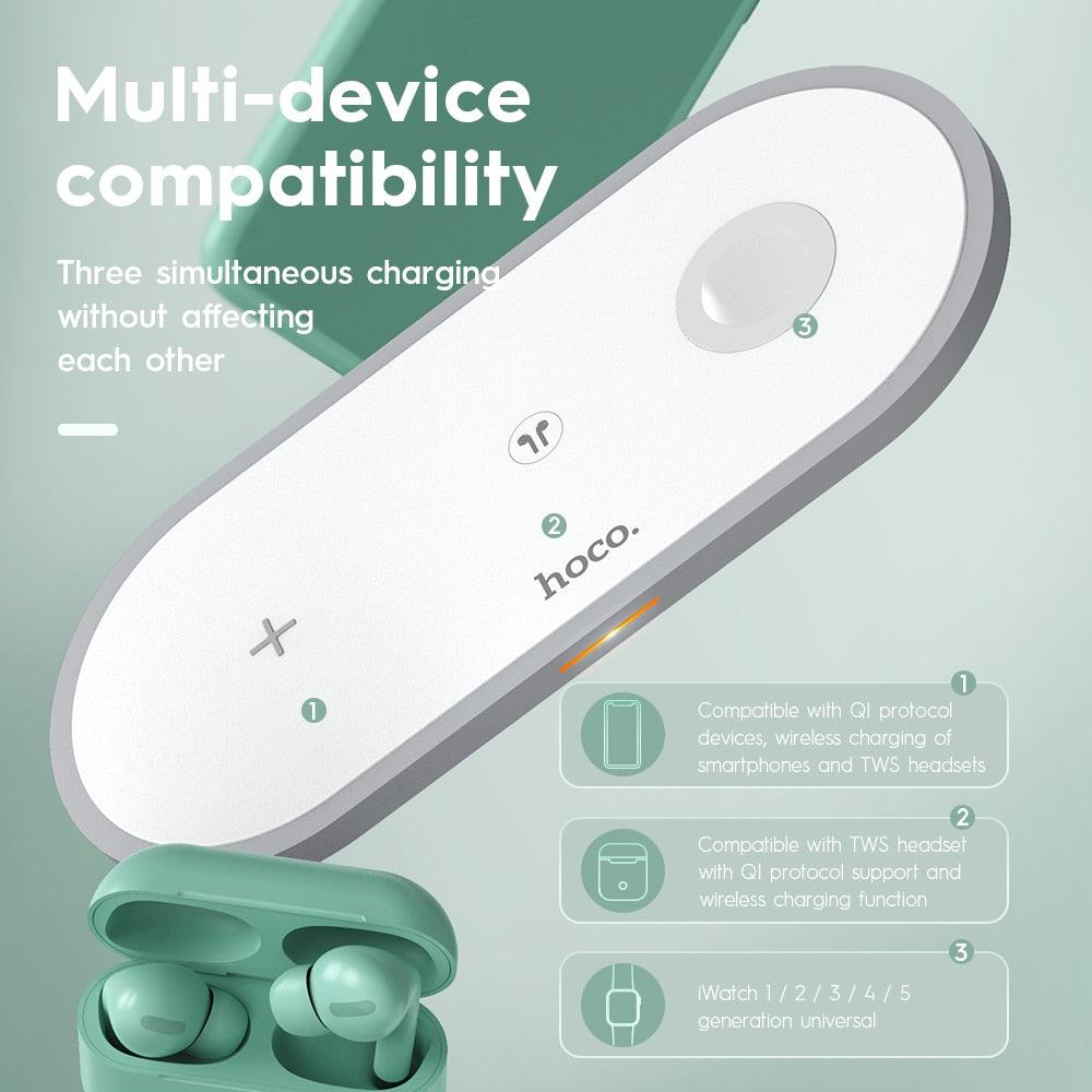 3 in1 Wireless Charger for iPhone 11 Pro X XS Max XR for Apple Watch 5 4 3 2 AirPods Pro Fast Charger Stand (D50)(RS7)(RS8)