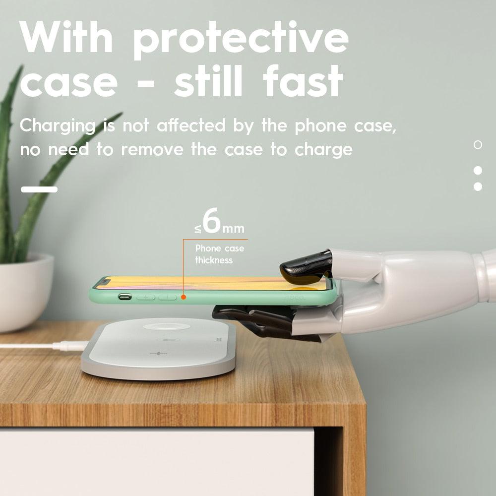 3 in1 Wireless Charger for iPhone 11 Pro X XS Max XR for Apple Watch 5 4 3 2 AirPods Pro Fast Charger Stand (D50)(RS7)(RS8)
