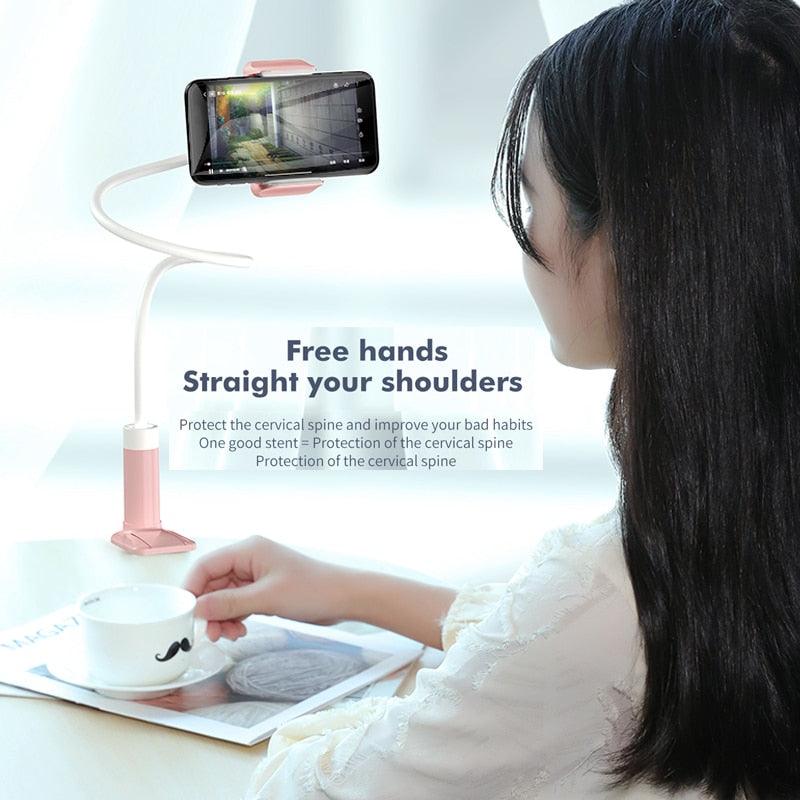 iPad or Phone Holder - Arm Lazy Mobile Phone Stand Holder - Clamp Bed Tablet Car Selfie Mount Bracket (TLC2)