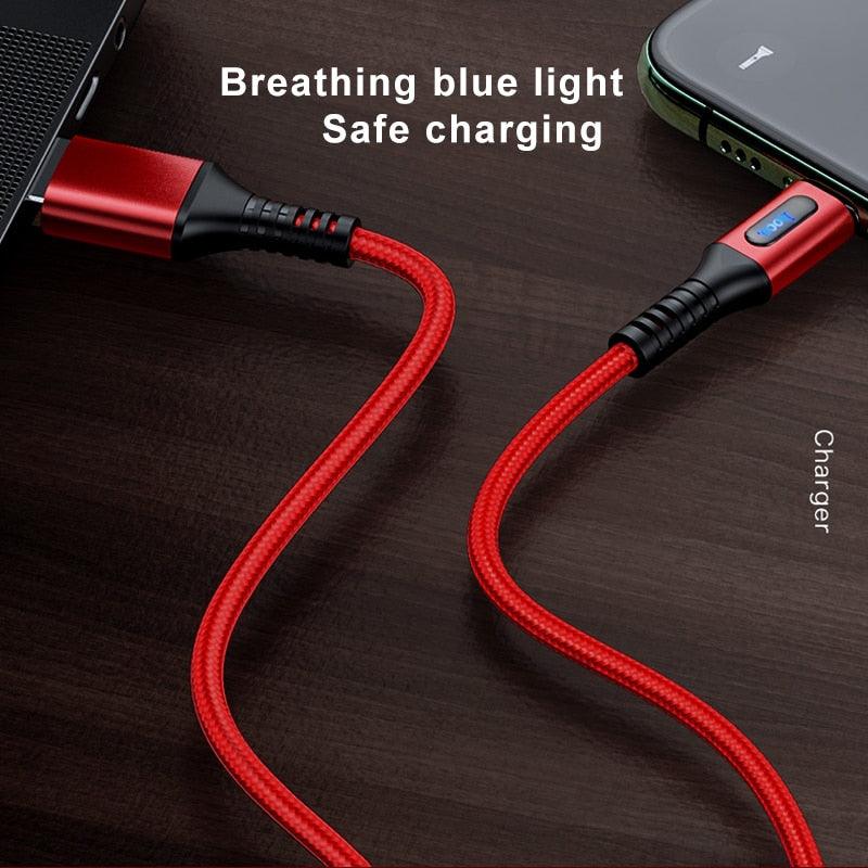 Smart Power Off Charging USB Type C Cable - 3A USB C Cable Fast Charging Data Cable Type-C USB Charger For Samsung Xiaomi 10 (D50)(RS7)