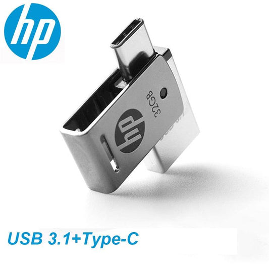 HP OTG Type-C USB3.1 Metal USB Flash Drive 256GB 128GB 64GB High Speed X5000M Pendrive for SmartPhone/Tablet/PC 32GB 16GB (CA3)(F52)