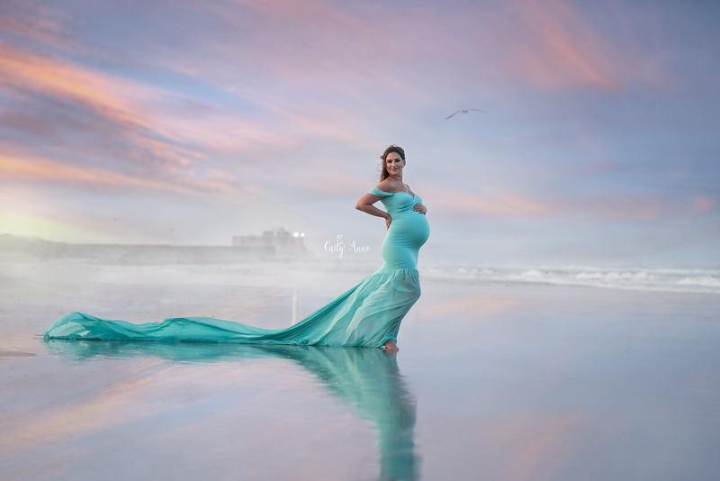 Long Maternity Photography Props Pregnancy Dress For Photo Shooting Off Shoulder - Maxi Maternity Gown (1U5)(Z6)(Z8)(1Z1)(2Z1)(3Z1)(4Z1)(7Z1)