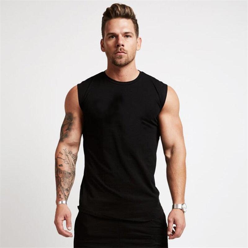 Muscle guy Brand Gyms Clothing Workout Sleeveless Shirt - Tank Top Men Bodybuilding Fitness - Mens Sportwear (TM7)(1U101)(1U100)