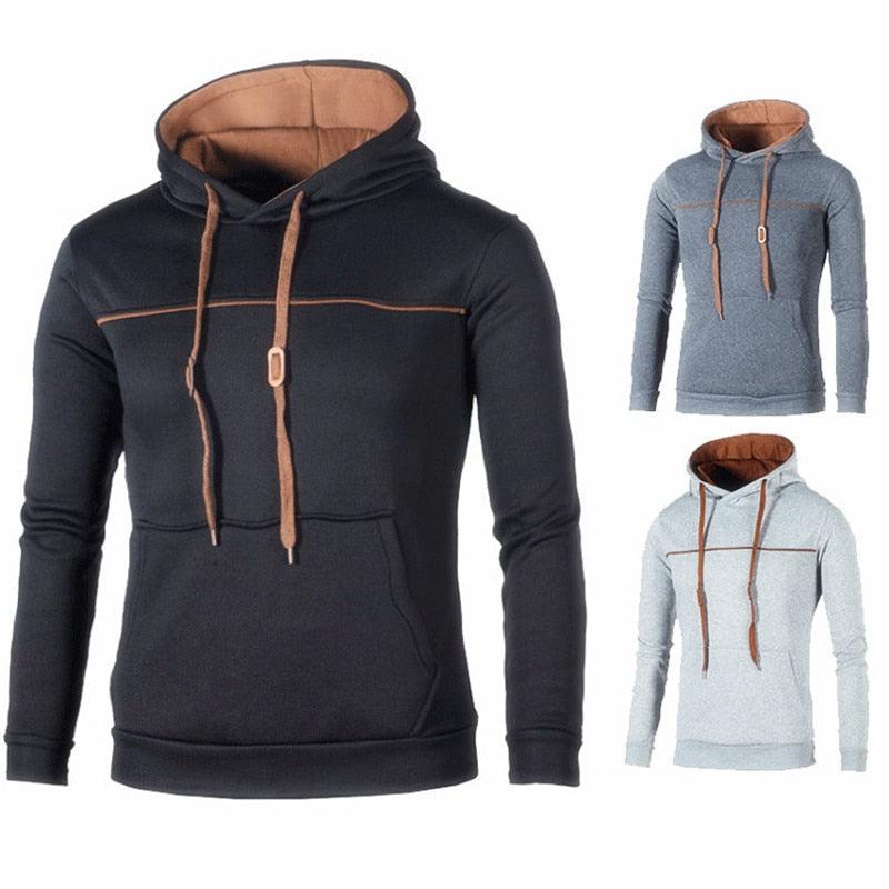 Classic Autumn New Arrival Sportswear Men Sweatshirt - Striped Color Hip-Hop Male Casual Hooded Pullover Hoodie Coat (TM5)(CC1)(1U100)