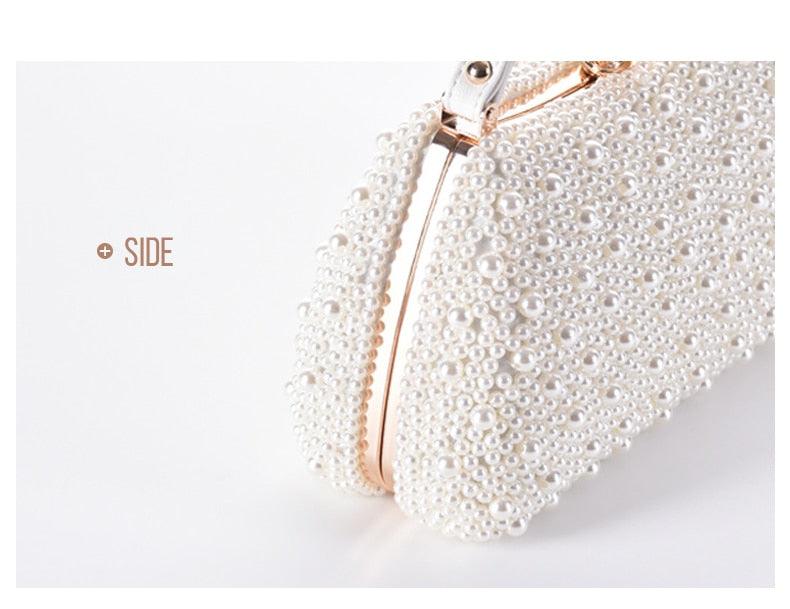 New Handbag Pearl Day Clutch Luxury Women Wedding Chain Crossbody Shoulder Bag - Small Hand Purse Crystal Evening Party Bags (WH1)(WH6)(1U43) - Deals DejaVu