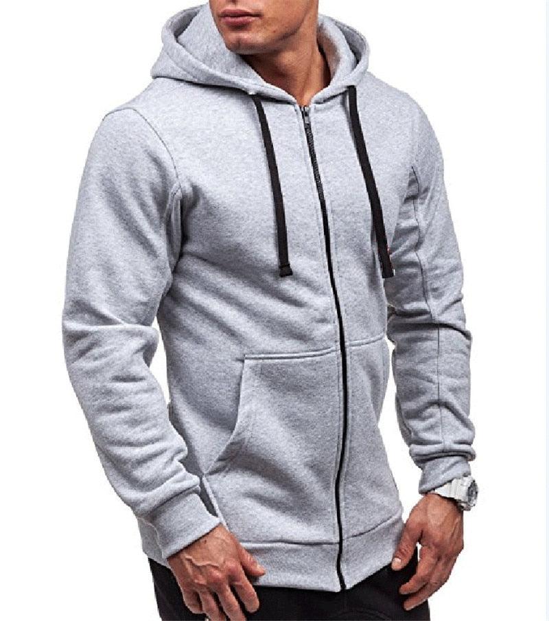 Style Men Hoodies Jacket - Spring Drawstring Zipper Hooded Sweatshirt -Male Long Sleeve Pocket Pullover Autumn Hoodie Coat (TM5)(CC1)(1U100)