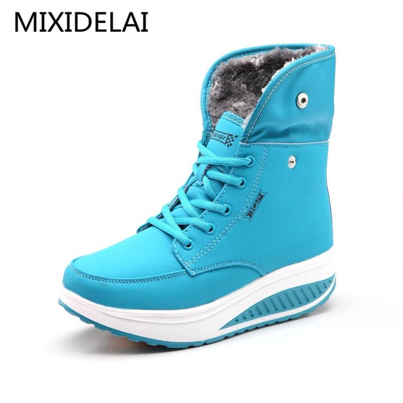 High Quality Waterproof Winter Women Boots - Warm Plush Snow Boots - Outdoor Non-slip Sneakers Fur Platform Ankle Boots (BB2)(CD)(WO4)(BB5)(F38)(3U38) - Deals DejaVu