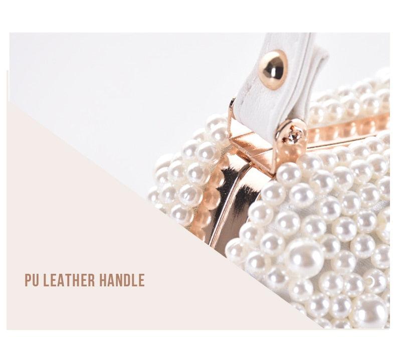 New Handbag Pearl Day Clutch Luxury Women Wedding Chain Crossbody Shoulder Bag - Small Hand Purse Crystal Evening Party Bags (WH1)(WH6)(1U43) - Deals DejaVu