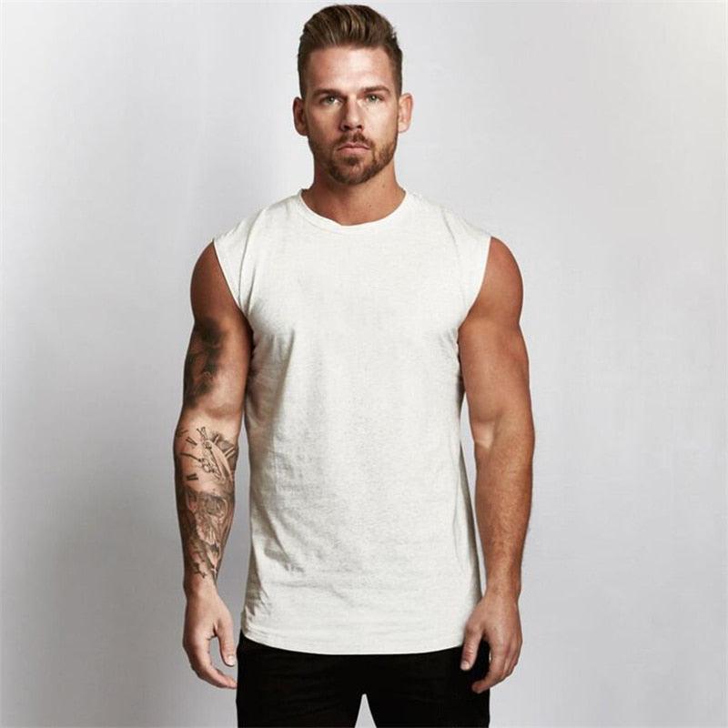 Muscle guy Brand Gyms Clothing Workout Sleeveless Shirt - Tank Top Men Bodybuilding Fitness - Mens Sportwear (TM7)(1U101)(1U100)