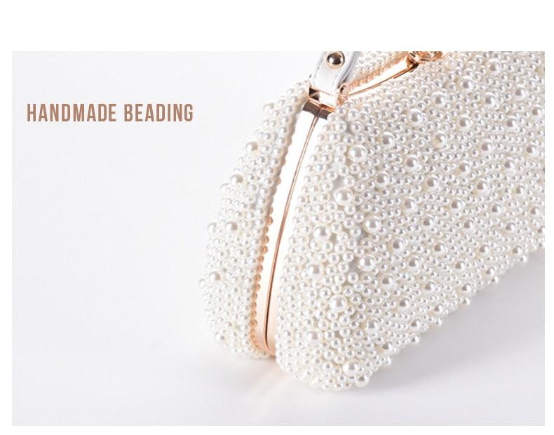 New Handbag Pearl Day Clutch Luxury Women Wedding Chain Crossbody Shoulder Bag - Small Hand Purse Crystal Evening Party Bags (WH1)(WH6)(1U43) - Deals DejaVu