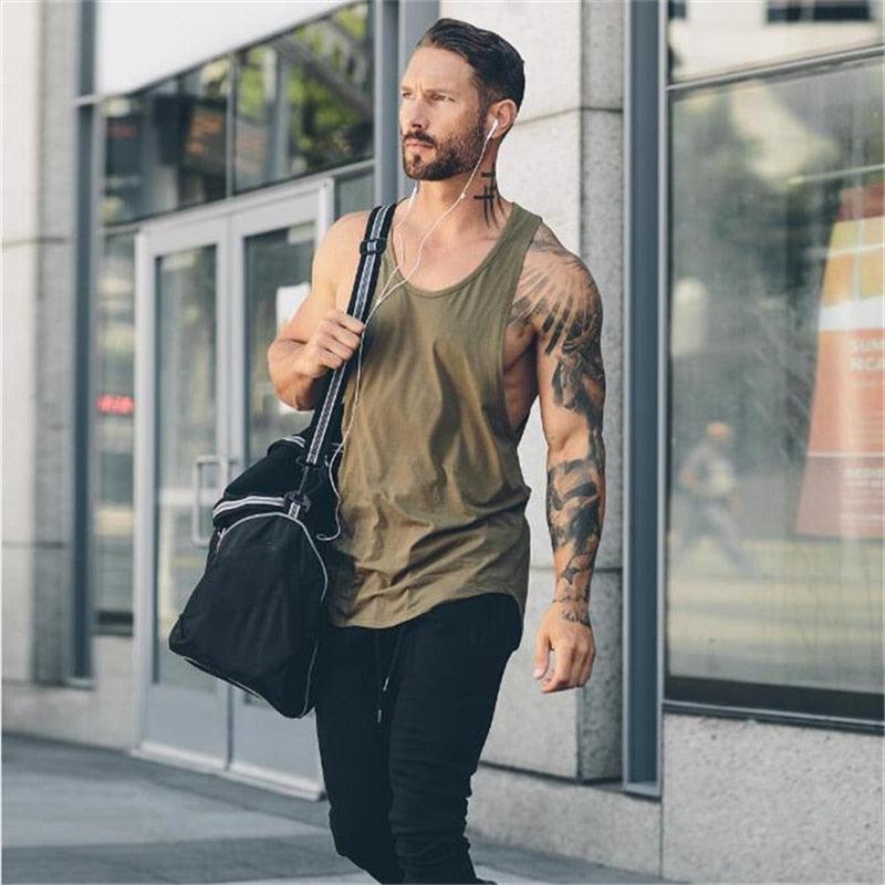 Top Brand gyms clothing - Men Bodybuilding and Fitness Stringer Tank Top Vest sportswear Undershirt -Muscle workout Singlets (TM7)(1U101)(1U100)