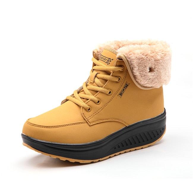 High Quality Waterproof Winter Women Boots - Warm Plush Snow Boots - Outdoor Non-slip Sneakers Fur Platform Ankle Boots (BB2)(CD)(WO4)(BB5)(F38)(3U38) - Deals DejaVu