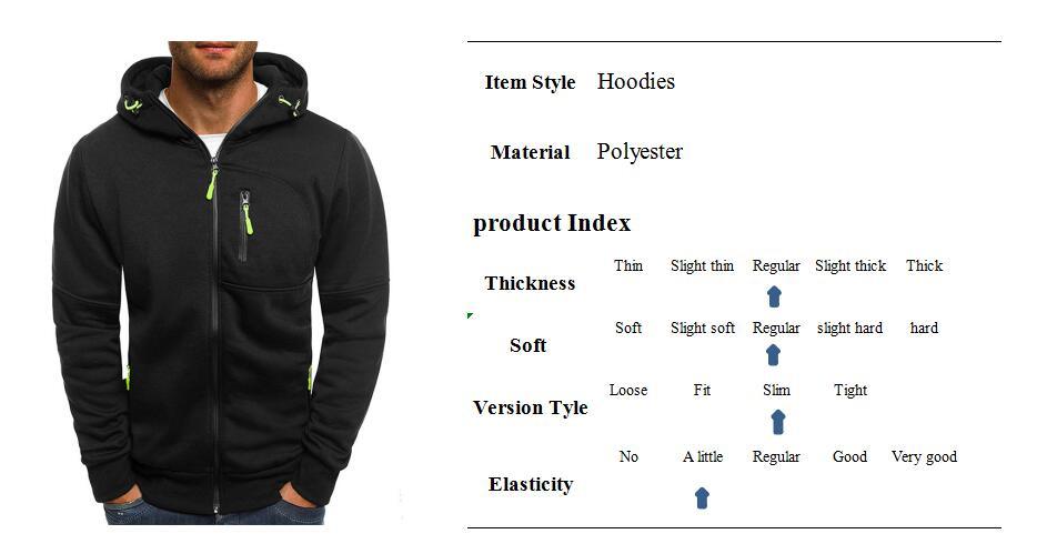 Spring Men's Jackets Hooded Coats - Casual Zipper Sweatshirts Male Tracksuit Fashion Jacket Mens Clothing Outerwear (TM5)(CC1)(1U100)