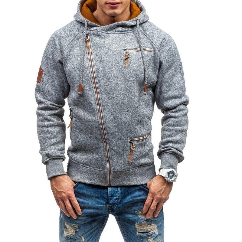 Amazing Hoodies Men Autumn Casual Solid Zipper Long Sleeve Hoodie Sweatshirt - Top Outwear sudaderas para hombre (TM5)(CC1)(1U100)